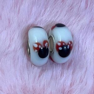 2 Disney Minnie Mouse Murano Charm